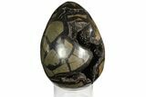 Septarian Dragon Egg Geode - Black Crystals #158337-1